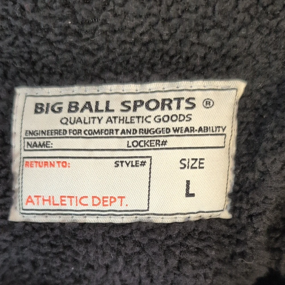 Big Ball Sports Men's Zip-Up Fleece Lined Hoodie Jacket L           P310